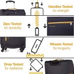 Pierre Cardin Suitcase Large Size | Super Lightweight 78cm Soft Durable Luggage | 4 Dual Spinner Wheels | Large 30" Hold Check-in Travel Case CL610 (Large, Grey & Orange)
