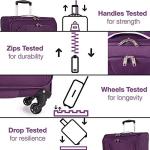 Pierre Cardin Soft Shell 31 Inch Suitcase with x4 Spinner Wheels - Cion Soft Case by Pierre Cardin | Quality Tested Soft Sided Luggage | Weighing 2.9 Kg 79cm Large 104 litres Cap (Large, Purple & Light Grey)