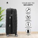 RMW Large Lightweight ABS Hard Shell Travel Hold Check in Luggage Spinner Suitcase with 4 Wheels (Black)