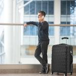 RMW Large Lightweight ABS Hard Shell Travel Hold Check in Luggage Spinner Suitcase with 4 Wheels (Black)