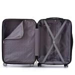 RMW Large Lightweight ABS Hard Shell Travel Hold Check in Luggage Spinner Suitcase with 4 Wheels (Black)