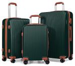 CALDARIUS Suitcase Medium Size Lightweight Hardshell Luggage | 4 Dual Spinner Wheels | Trolley Suitcase | Medium 24" Hold Check in Luggage |3 Digit Combination Lock (Dark Green, Medium 24'')