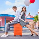 British Traveller Medium Size Suitcase Durable PC Hard Shell Luggage Suitcase 