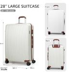 CALDARIUS Suitcase Large | Lightweight Hard Shell ABS Large Suitcase | 4 Dual Spinner Wheels Suitcase | Hold Check in Luggage | 3 Digit Combination Lock | (White, Large 28'')