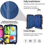 CALDARIUS Suitcase Large | Lightweight Hard Shell ABS Large Suitcase | 4 Dual Spinner Wheels Suitcase | Hold Check in Luggage | 3 Digit Combination Lock | (White, Large 28'')