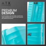 ATX Luggage 28" Large Suitcase Polypropylene Super Lightweight Durable Hard Shell Suitcase with 4 Dual Spinner Wheels and Built-in TSA Lock (Turquoise, 110 Liters)