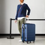 Amazon Basics Hardside Luggage ABS Hard-Shell Spinner/Suitcase with 4 Wheels, 68 cm, Navy Blue