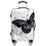 MONZANA® Luggage Suitcase | Large | Lightweight Durable ABS Hard Shell | Vibrant Butterfly Design | 4 Wheels | Combination Lock (27 Inches, 66 litres)