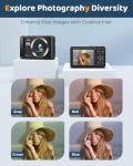 Jhamal 4K 64MP Digital Camera - Autofocus UHD Compact Camera - Rechargeable Vlogging Camera with 32GB Card & 2 Batteries, Portable Mini Camera with 16X Digital Zoom for Kids Beginners Teenagers