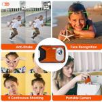 Ishare Waterproof Digital Camera with a Battery and 32GB Micro Card,30MP Small Underwater Cameras with PC Webcam and Picture Editing Function,Children Video Camera for Kids/Adult/Elderly/Beginners(Orange)
