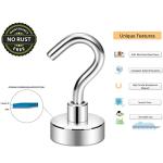 Neosmuk Magnetic Hooks for Cruise Cabins, 22lb+ Heavy Duty Strong Metal Magnets with Hooks, Hangers for Ship, Fridge, Wall, Ceiling, Van, and Clothes Hanging Essentials (Pack of 10, White)