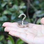 Neosmuk Magnetic Hooks for Cruise Cabins, 60lb+ Heavy Duty Strong Metal Magnets with Hooks, Hangers for Ship, Fridge, Wall, Ceiling, Van, and Clothes Hanging Essentials (Silver, 6 Pack)