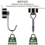 FINDMAG Magnetic Hooks, 6 Pack 40 lb+ Swivel Swing Neodymium Magnet Hooks, Black Magnet with Hooks Heavy Duty, Strong Magnet Hooks for Hanging, Camping, Kitchen, Workplace
