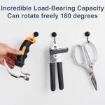 FINDMAG Magnetic Hooks, 6 Pack 40 lb+ Swivel Swing Neodymium Magnet Hooks, Black Magnet with Hooks Heavy Duty, Strong Magnet Hooks for Hanging, Camping, Kitchen, Workplace