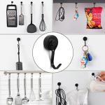 FINDMAG Magnetic Hooks, 6 Pack 40 lb+ Swivel Swing Neodymium Magnet Hooks, Black Magnet with Hooks Heavy Duty, Strong Magnet Hooks for Hanging, Camping, Kitchen, Workplace