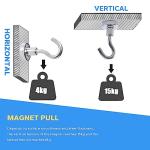 OCEUMAOA Magnetic Hooks Heavy Duty 35lb+ Strong Neodymium Magnet Hooks 20mm Magnet with Hook for Kitchen Fridge Classroom Office Camping Silver 10 Pack