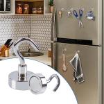 OCEUMAOA Magnetic Hooks Heavy Duty 35lb+ Strong Neodymium Magnet Hooks 20mm Magnet with Hook for Kitchen Fridge Classroom Office Camping Silver 10 Pack