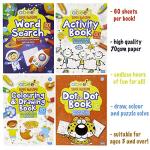 Abeec Activity Books for Children - 4 A4 Books Containing: Word Search, Dot to Dot and Colouring Books for Children. Kids Travel Activity Packs for Kids
