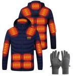 Warming Heated Jacket with Heating Gloves, USB Electric Heated Body Jackets for Men Women