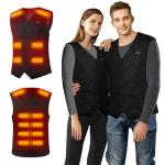 BSEICAL Heated Jackets for Men USB, Heated Gilet Electric, Heated Body Warmer Mens Womens, Heat Vest Washable, Heated Clothing with 3 Levels Heat Settings for Outdoor Skiing Camping Hiking Unisex (Black, L)