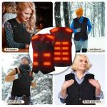 BSEICAL Heated Jackets for Men USB, Heated Gilet Electric, Heated Body Warmer Mens Womens, Heat Vest Washable, Heated Clothing with 3 Levels Heat Settings for Outdoor Skiing Camping Hiking Unisex (Black, L)