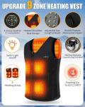 EVOLPOR Heated Vest 3 Levels 9 Heating Zones Heated jacket For Men Women Upgraded 2 USB Interfaces Adjustable Size Smooth Fabric Winter Electric Jacket for Outdoor Camping Riding (Power Bank Not Included)