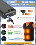 EVOLPOR Heated Vest 3 Levels 9 Heating Zones Heated jacket For Men Women Upgraded 2 USB Interfaces Adjustable Size Smooth Fabric Winter Electric Jacket for Outdoor Camping Riding (Power Bank Not Included)
