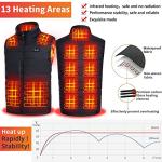 WEKIT Heated Vest with Battery Pack Unisex Warming Heating Clothes with 3 Heating Levels 17 Heating Zones Electric Heated Vest(XL)