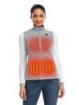 ORORO Women's Heated Fleece Gilet with Power Bank - Electric Heated Vest for Women Base Layer (Charger Not Included) (Flecking Grey,L)