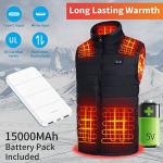 WEKIT Heated Vest with Battery Pack Unisex Warming Heating Clothes with 3 Heating Levels 17 Heating Zones Electric Heated Vest(XL)