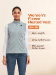 ORORO Women's Heated Fleece Gilet with Power Bank - Electric Heated Vest for Women Base Layer (Charger Not Included) (Flecking Grey,L)