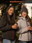 ORORO Women's Heated Jacket with 4 Heat Zones and Power Bank, Winter Heated Coat for Outdoor Hiking Camping - Charger Not Included (Black/Red,M)
