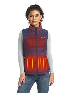 ORORO Women's Heated Gilet with Power Bank, Heated Vest Women Up to 10 Hours of Warmth (Charger Not Included) (Navy Blue,L)