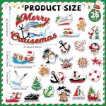 Qyeahkj 26pcs Merry Christmas Magnetic Decorations for Cruise Door Car Ship Cruisemas Holiday Carnival Magnet for Holiday Fridge Refrigerator Anniversary Cruise Party Supplies Favors