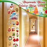 Kanayu 16 Pcs Christmas Cruise Door Decorations Magnetic Xmas Car Magnets Anchor Life Preserver Snowman Christmas Ball Wreath Magnets for Carnival Cruise Car Locker Refrigerator