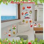 Kanayu 16 Pcs Christmas Cruise Door Decorations Magnetic Xmas Car Magnets Anchor Life Preserver Snowman Christmas Ball Wreath Magnets for Carnival Cruise Car Locker Refrigerator