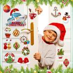 Kanayu 16 Pcs Christmas Cruise Door Decorations Magnetic Xmas Car Magnets Anchor Life Preserver Snowman Christmas Ball Wreath Magnets for Carnival Cruise Car Locker Refrigerator