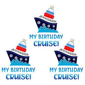 Oudain 3 Piece My Birthday Cruise Door Decorations Magnets Ship Magnets for Doors Birthday Magnets Cake Candles Car Stickers Custom for Refrigerator Magnets Decorations