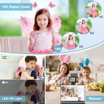 Sixtray Digital Camera 1080P, 44MP Digital Camera Compact with Flash Image Stabilization and 16X Digital Zoom Mini Selfie Camera Rechargeable Digital Camera for Kids Beginners Teenagers