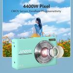 Andoer Digital Camera Pink Digital Camera With 2Pcs Rechargeable Batterie 32Gb Memory Card 1080P 44M Hd 16X Digital Zoom Anti-Shake Auto Focus 2.5 Ips Screen Smile Lcd Screen For Kids Children Holiday