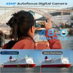 Bofypoo Digital Camera, 4K Autofocus Vlogging Camera with 32G Memory Card Front and Rear Dual Cameras,48MP Compact Digital Camera with 16X Digital Zoom for Beginners(Black)