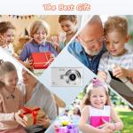 Taichaeu Digital Camera 1080P FHD Compact Camera 44MP Camera with 2.4" LCD Screen,16X Digital Zoom Simple Vlogging Camera Portable Digital Camera with 32gb SD Card for Kids Teen Students Beginner (Silver)