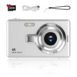 Taichaeu Digital Camera 1080P FHD Compact Camera 44MP Camera with 2.4" LCD Screen,16X Digital Zoom Simple Vlogging Camera Portable Digital Camera with 32gb SD Card for Kids Teen Students Beginner (Silver)