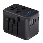 Bigfish Universal Travel Adapter, Worldwide Travel Plug Adapter with 2 USB A and 2 USB C, Dual 10A Fuses All In One International Travel Adapter - EU UK US AUS Plugs