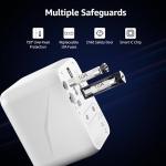 Hotimy Universal Travel Adapter with USB C, Travel Plug Adapter Worldwide with 1 USB C and 3 USB A, International Travel Adapter Dual 10A Fuses All in One Universal Plug Adaptor for US EU AU UK