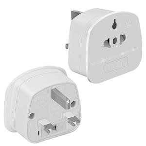 Tishow 2 PACK European to UK Plug Adaptor, US to UK Travel Plug Adapter Electric Shaver Toothbrush Adaptor Plug with 13A Fuse for USA,EU, Australia, Canada, Japan, Thailand and More(Type A, B, C, I, E, F, L)