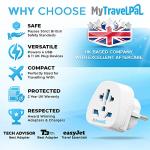 Mytravelpal World To EU Travel Adapter | UK, US, Australia To Europe Plug Adapter | MyTravelPal® Universal Plug Adapter For Use France, Germany, Spain & Most of Europe