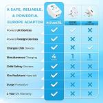 Mytravelpal UK to Europe Travel Adapter With 3 USB Ports | UK Safety Standards | UK to European Plug Adapter with USB | World to Euro EU Adapter Plug | Germany France Spain Portugal Turkey etc