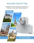 TESSAN UK to European Plug Adapter,  Grounded Schuko European Plug Travel Adapter with 3 USB, Travel Adapter UK to EU Euro Europe for Spain France Iceland Germany Greece Poland Plugs Type E F Adaptor