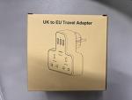 TESSAN UK to European Plug Adapter,  Grounded Schuko European Plug Travel Adapter with 3 USB, Travel Adapter UK to EU Euro Europe for Spain France Iceland Germany Greece Poland Plugs Type E F Adaptor